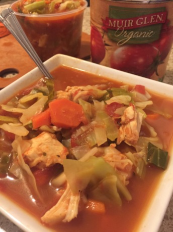 Cabbage and chicken soup